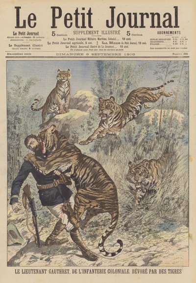 Lieutenant Gauthret of the French Colonial Infantry Devoured by Tigers in Annam by French School