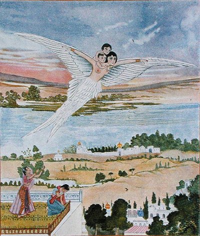 Lifting the Two Little Ones up into the Air, illustration from 