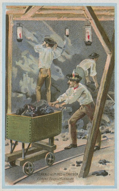 Lighting Coal Mines, Davy Lamps or Mueseler Lamps by French School