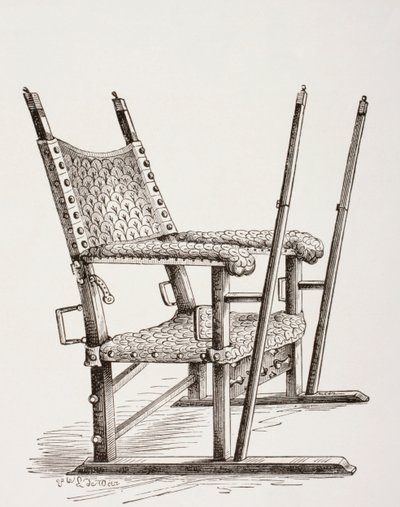 Litter chair used by Carlos I of Spain, from Les Arts au Moyen Age, published 1873 by French School