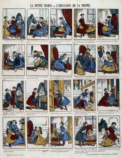 Little Mom “The Education of the Doll”. Image of Epinal, 19th century by French School