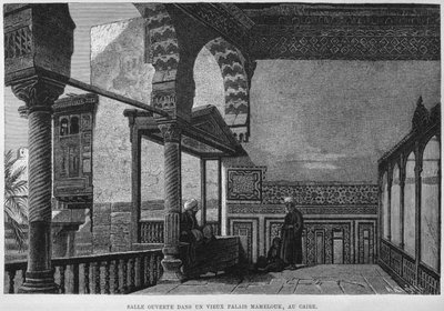 Loggia of Memlook Radnau Beys house, Cairo, from LEgypte by Georg Moritz Ebers, 1881 by French School