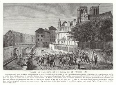 Looting of the Palace of the Archbishop of Paris, 15 February 1831 by French School