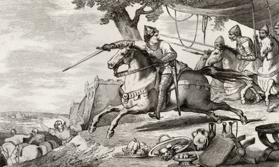 Lothair Leads His Army into Battle by French School