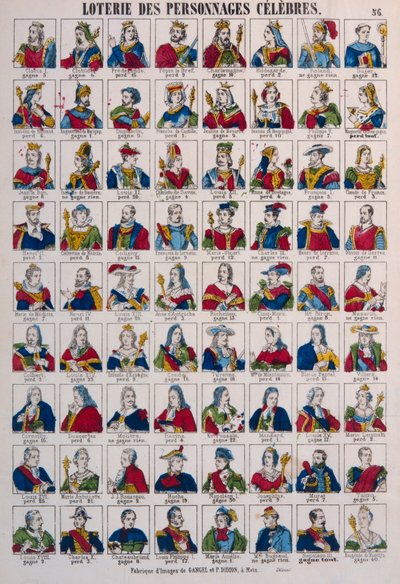 Lottery of Celebrated Persons by French School