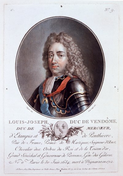 Louis-Joseph, Duc de Vendome, from Portraits des grands hommes, femmes illustres, et sujets memorables de France by French School