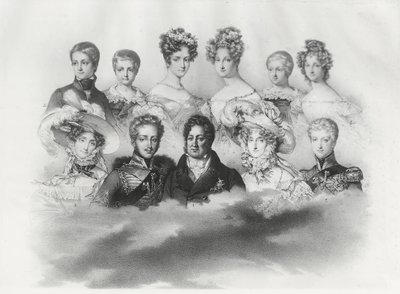 Louis-Philippe I and his family in 1830 by French School