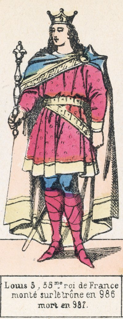 Louis V, 35th King of France, ascended the throne in 986, died in 987 by French School