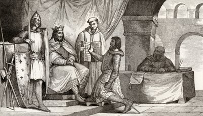 Louis II the Stammerer Receives an Oath of Allegiance from a Noble, from 