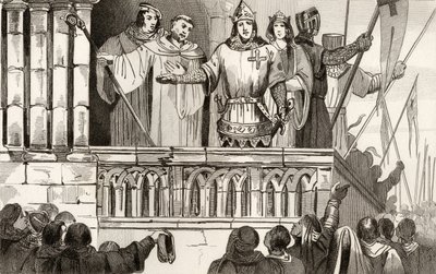 Louis VII the Young raises support for the Second Crusade in 1144, from 