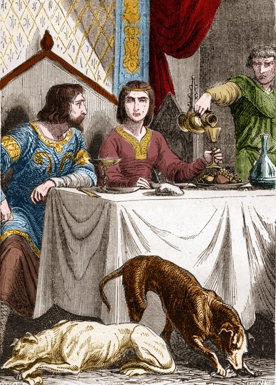 Louis VII the Young with his wife Eleanor of Aquitaine by French School