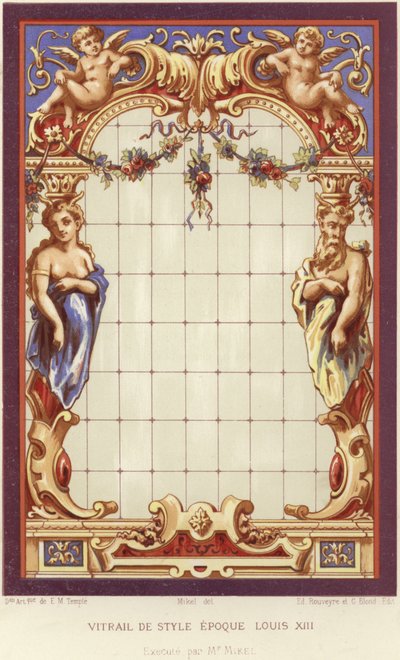 Louis XIII Style Stained Glass by French School