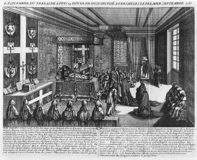 Louis XIV on his deathbed at Versailles, 1st September 1715 by French School
