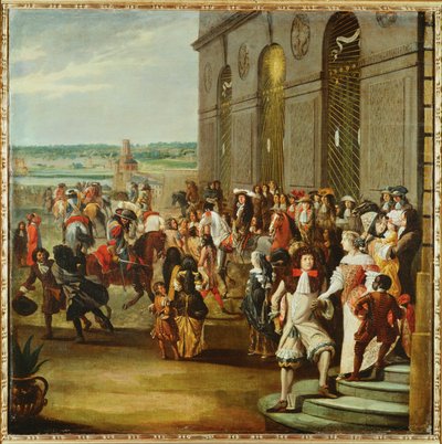 Louis XIV Before the Grotto of Thetis in the Gardens of Versailles by French School