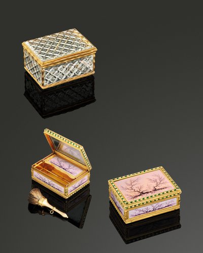 Louis XVI Double-Opening Enamelled Gold Boite-à-Mouches, Paris, 1778/79 by French School