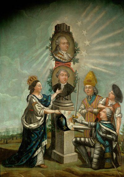 Louis XVI and his Minister of Finance Jacques Necker, Admired by the Three Estates of France, Aristocracy, Clergy and Bourgeoisie by French School
