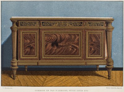 Louis XVI Chest of Drawers as Wardrobe Bottom (from Dictionnaire de Lameublement et de la Decoration by Henry Havard, Volume 1, Plate 54) by French School