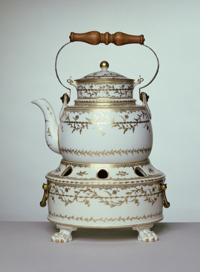 Louis XVI porcelain kettle and stand made in Paris, c.1775-91 by French School