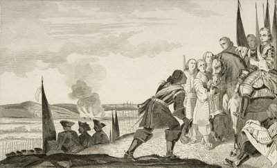 Louis XV at the Battle of Fontenoy in 1745 by French School