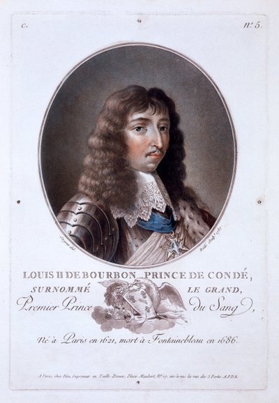 Louis de Bourbon, Prince de Condé, from Portraits des grands hommes, femmes illustres, et sujets memorables de France by French School