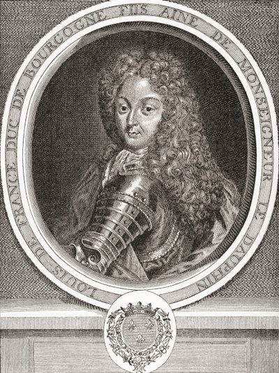 Louis de France, Son of France, Duke of Burgundy. Eldest son of Louis, Dauphin of France, and known as Le Petit Dauphin. From Les Heures Libres published 1908. by French School