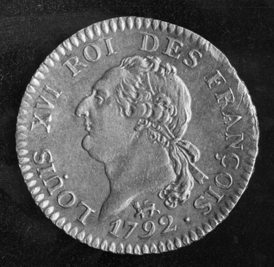 Louis dor depicting Louis XVI, 1792 (obverse) by French School