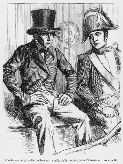 Lucien de Rubempre and Vautrin arrested, illustration from Splendeurs et Miseres des Courtisanes by Honore de Balzac, published 1867 by French School