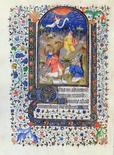 Annunciation to the Shepherds, from Heures a lusage de Troyes, by the Studio of the Master of the Rohan Hours by French School