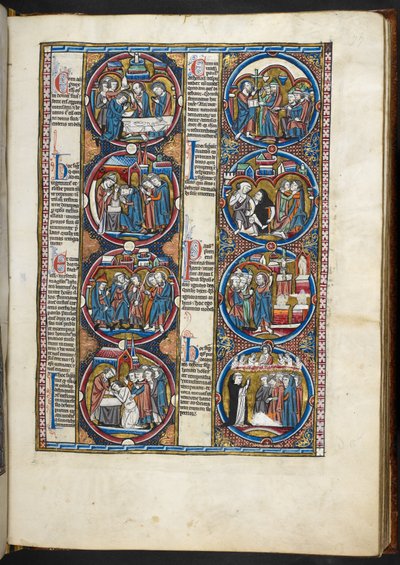 Miniatures from Bible moralisée by French School