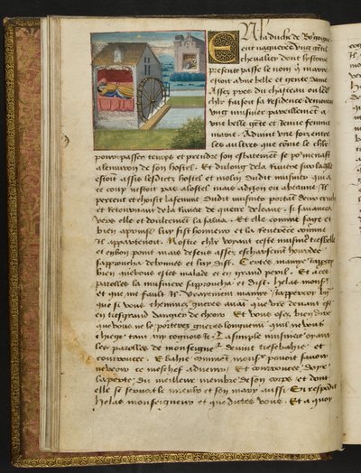 MS Hunter 252 008v Page from Cent Nouvelles Nouvelles, c.1461-62 by French School