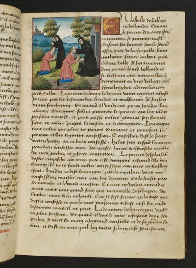 MS Hunter 252 016r Page from Cent Nouvelles Nouvelles, c.1461-62 by French School
