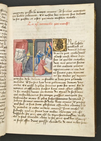 MS Hunter 252 025r Page from Cent Nouvelles Nouvelles, c.1461-62 by French School
