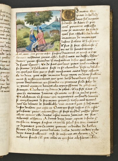MS Hunter 252 026r Page from Cent Nouvelles Nouvelles, c.1461-62 by French School