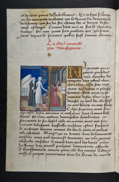MS Hunter 252 036v Page from Cent Nouvelles Nouvelles, c.1461-62 by French School