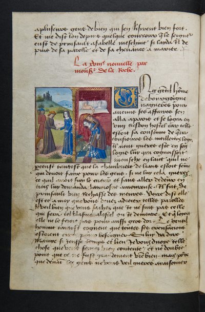 MS Hunter 252 038v Page from Cent Nouvelles Nouvelles, c.1461-62 by French School
