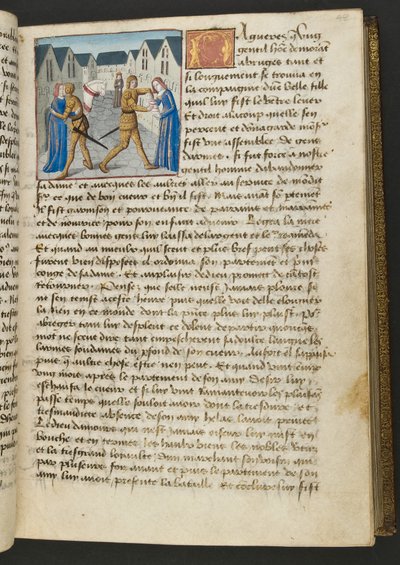 MS Hunter 252 048r Page from Cent Nouvelles Nouvelles, c.1461-62 by French School