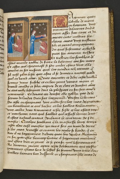 MS Hunter 252 050r Page from Cent Nouvelles Nouvelles, c.1461-62 by French School