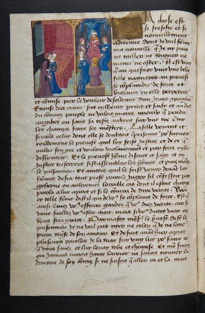 MS Hunter 252 053v Page from Cent Nouvelles Nouvelles, c.1461-62 by French School