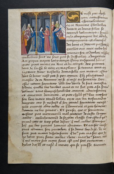 MS Hunter 252 062v Page from Cent Nouvelles Nouvelles, c.1461-62 by French School