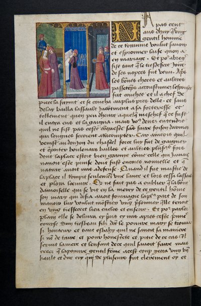 MS Hunter 252 068v Page from Cent Nouvelles Nouvelles, c.1461-62 by French School