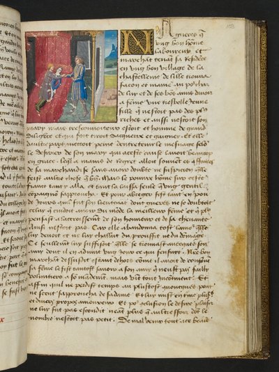 Page from Cent Nouvelles Nouvelles, c.1461-62 by French School