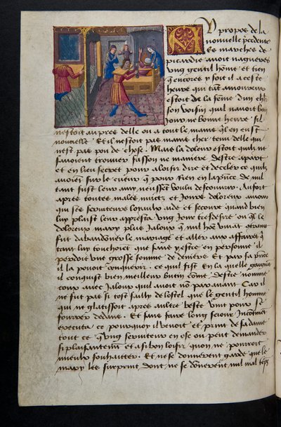 Page from Cent Nouvelles Nouvelles, c.1461-62 by French School