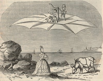 Machine (Glider) by Samuel Musgrave (1732-1780) - Engraving in 