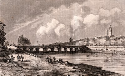 Macon - Bourgogne-Franche-Comte - engraving in La France illustree: geography, history, statistical administration by V.A. Malt-Brown. 1884 by French School
