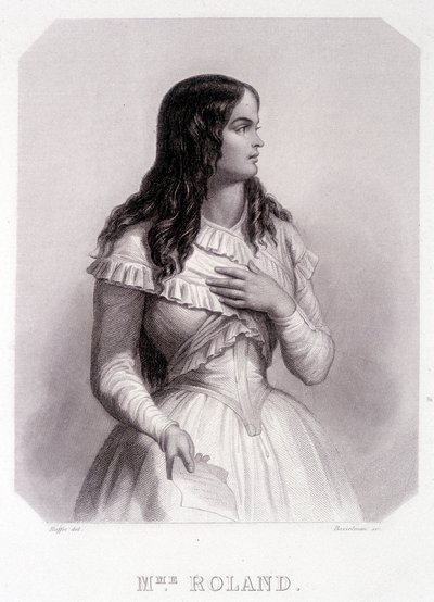 Madame Roland, French Politician - Engraving by French School