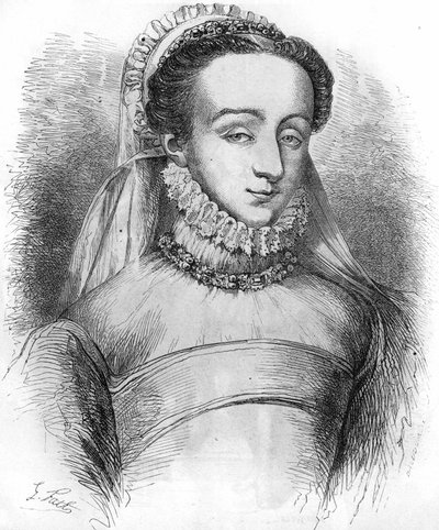 Madame de Sauve (one of the women used by Catherine de Medicis (Caterina de Medici), to keep notes on the people of the court). Also known as Charlotte de Beaune, Baroness de Sauve, then later as Marquise de Noirmoutier, lover of Henri IV. In 
