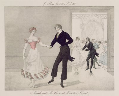 Mademoiselle Busc and Monsieur Corset, plate 111 from le Bon Genre by French School
