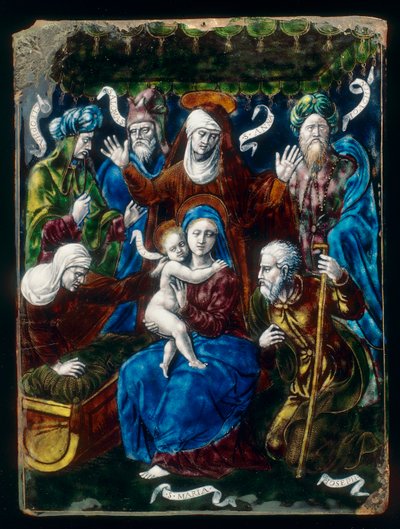 Madonna and Child, Saints and Prophets, work in majolica from the Penicaud workshop by French School