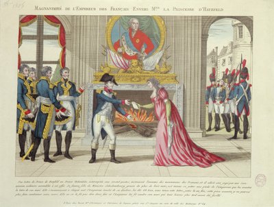 Magnanimity of Emperor Napoleon towards the Princess of Hatzfeld, 1806 by French School