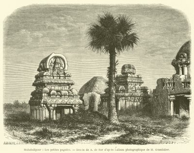 Mahabalipuram, The small pagodas by French School